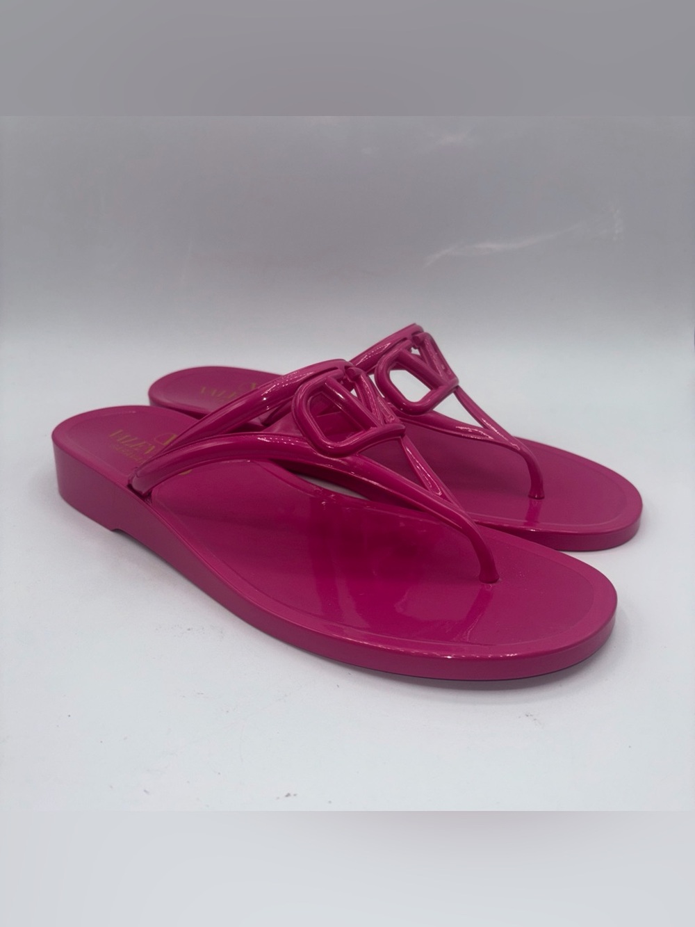 Valentino VLogo Rubber Thing Pool Shoes Size 41 Pink